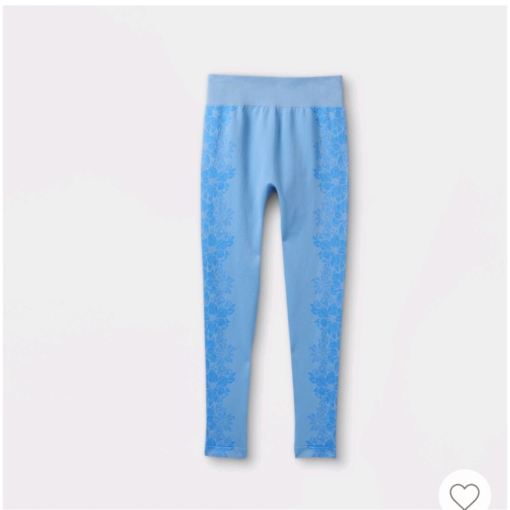 Girls blue floral seamless leggings - All in Motion - XL - high rise